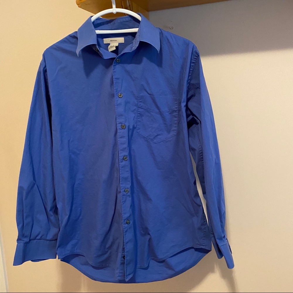 Merona Blue Button Up Dress Shirt